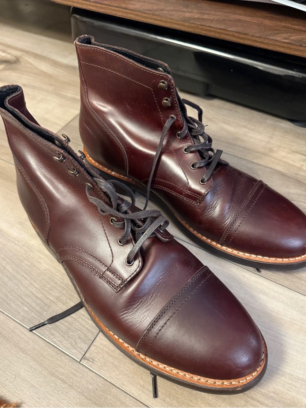 Thursday Boots - Captain Mens Leather Boots - Brown/Burgundy